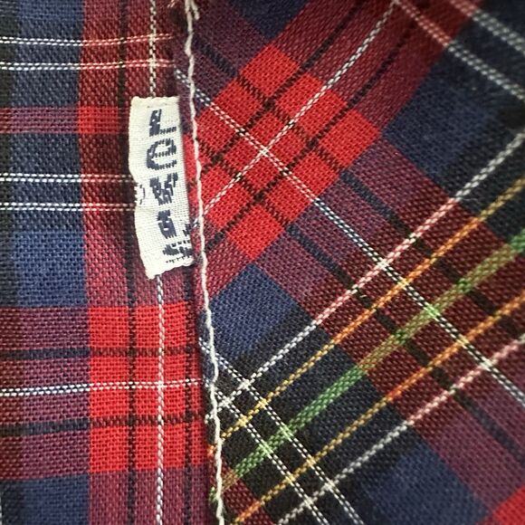Vintage Levi’s USA Red Plaid Flannel Shirt XL Made in USA 70s 80s Grunge - Picture 4 of 6